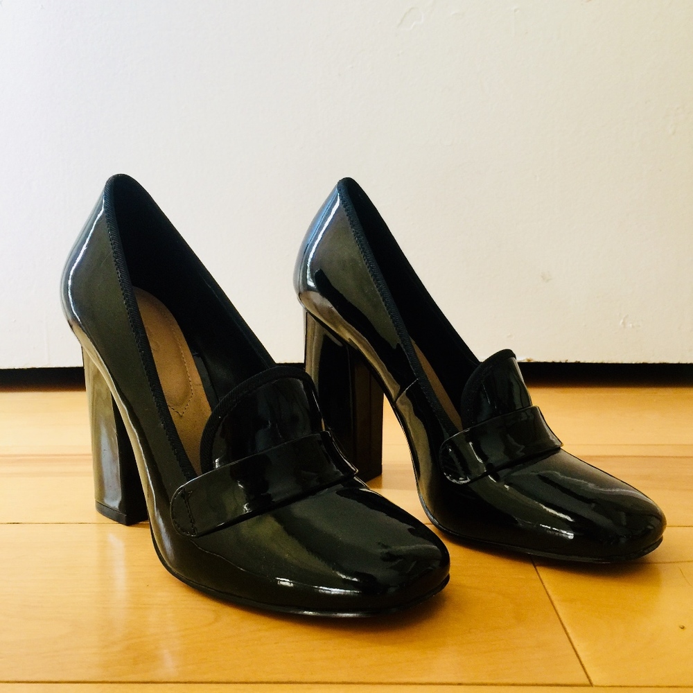 Aldo Patent Leather Heeled Loafer